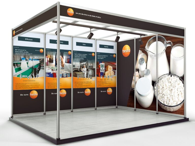 Exhibition-posters-for-Testo-company-printed-on-a-grey-back-media-and-pasted-on-the-panels-of-a-trade-show-booth